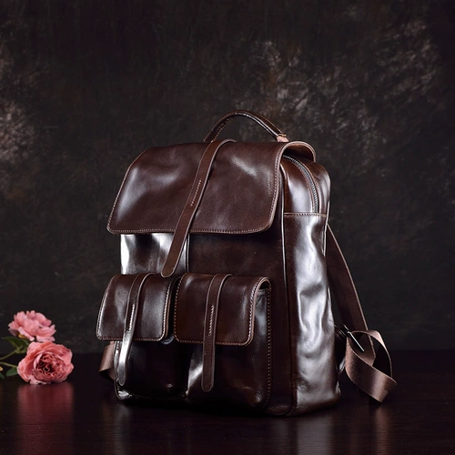 Рюкзак, сумка через плечо, кожаная сумка для путешествий, ноутбук, из натуральной кожи, в корейском стиле, воловья кожа