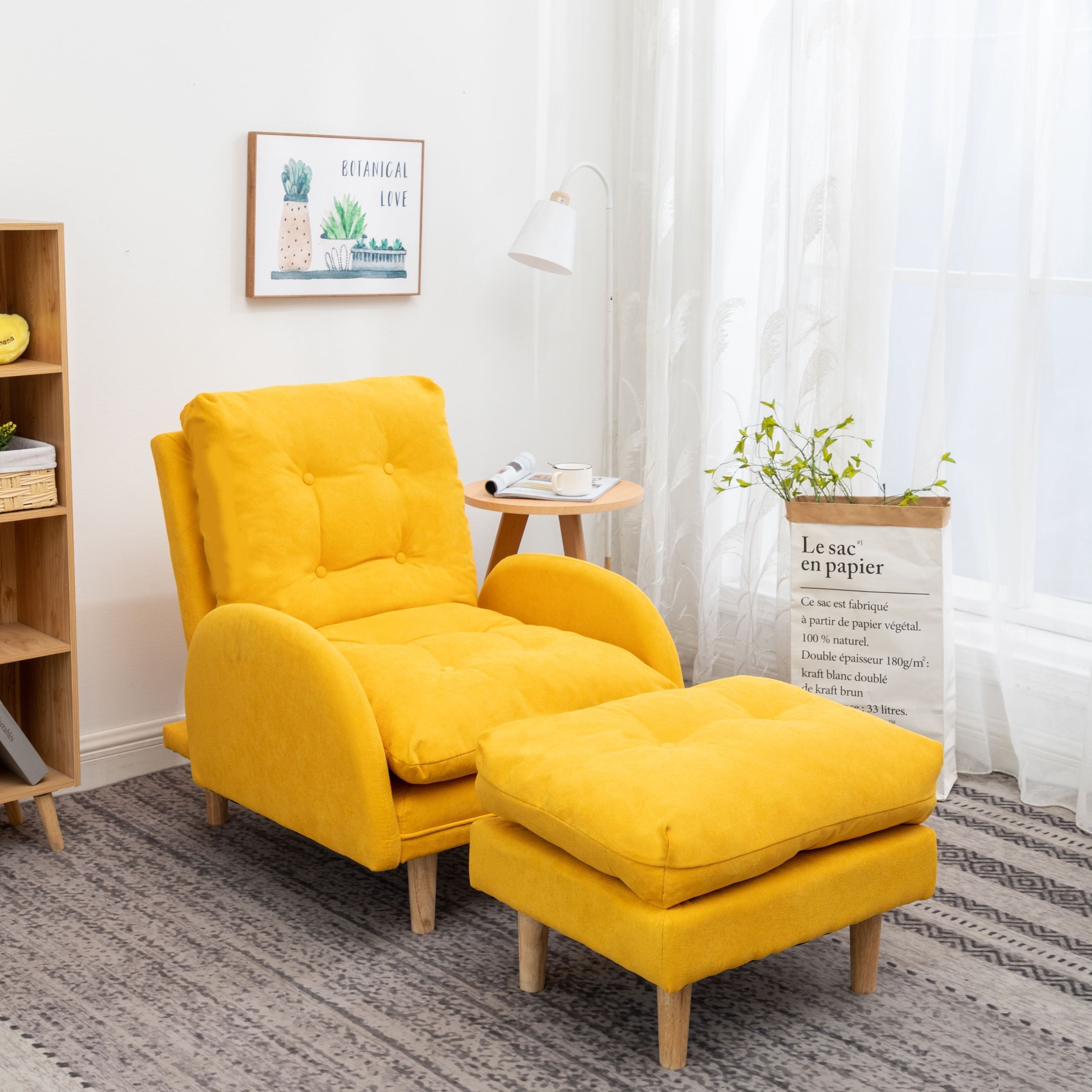 Old man sitting on chair, back chair, soft net red single sofa chair, balcony leisure chair, bedroom reclining chair, backrest chair