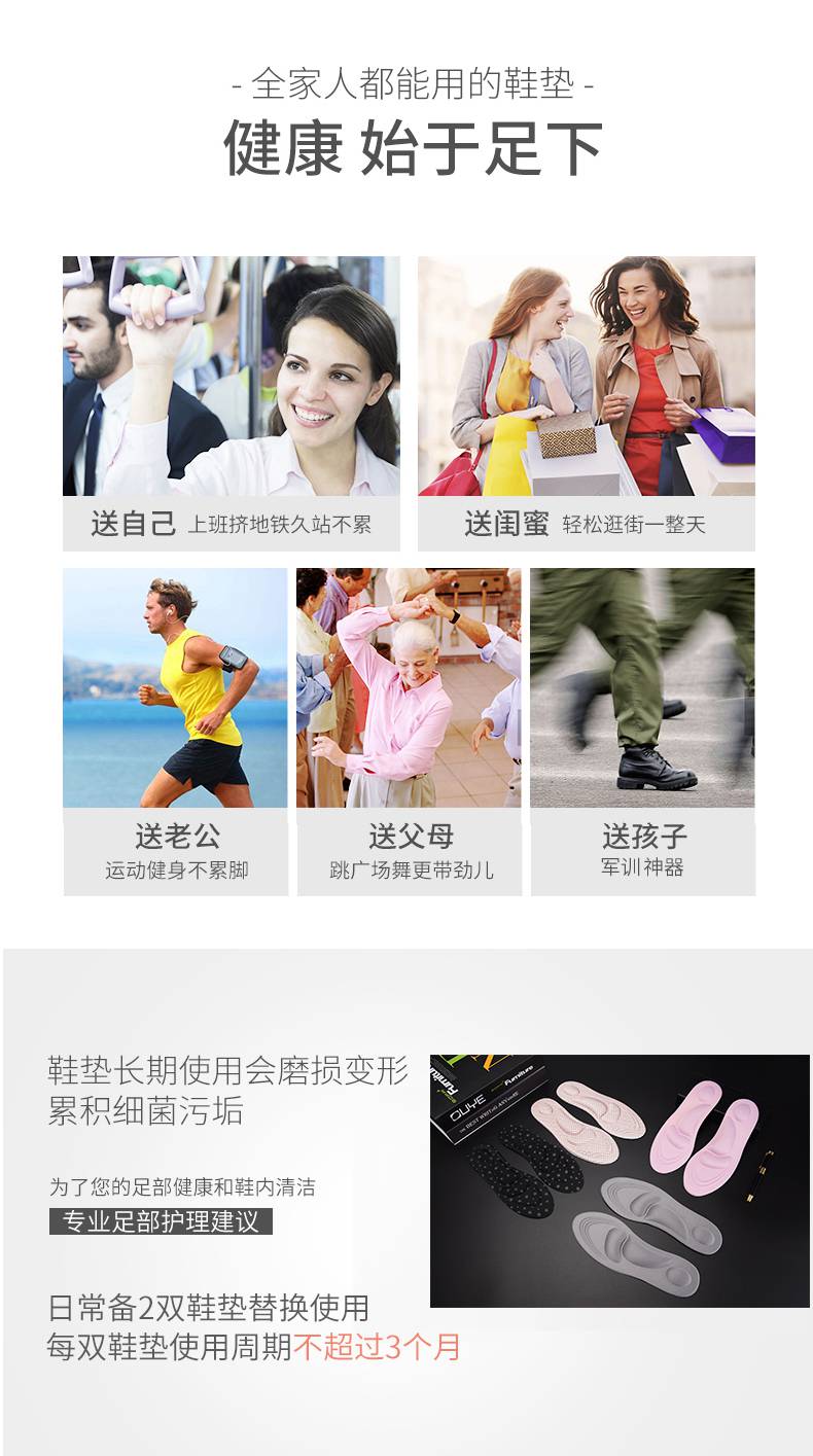 ELEFT 4D海绵支撑鞋垫 2双 图15
