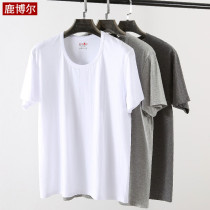 Middle-aged mens short-sleeved T-shirt middle-aged and elderly cotton Old Man shirt large size white sweatshirt cotton grandfather half-sleeve summer