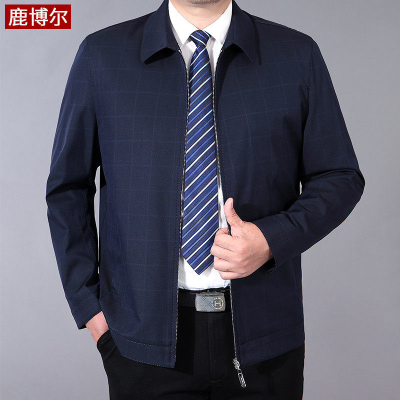 Middle-aged men's coat thin Dad spring spring and autumn middle-aged business casual jacket old man clothes loose
