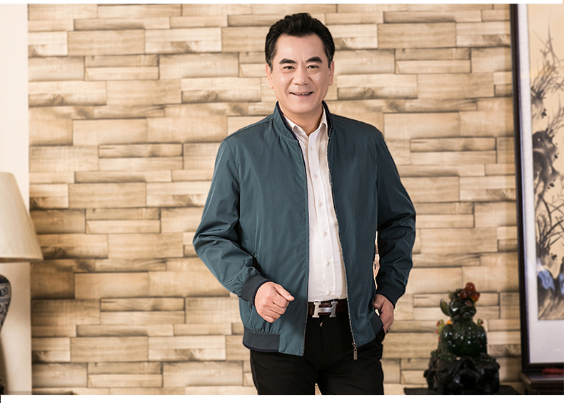 Áo khoác nam trung niên mùa xuân mỏng 40 tuổi 50 mùa xuân và mùa thu trung niên áo khoác nam giản dị - Đồng phục bóng chày áo bomber nam