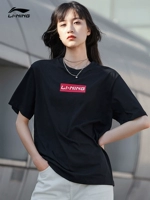 Li Ning, футболка с коротким рукавом, летняя парная одежда для отдыха, спортивный костюм, официальный продукт, для влюбленных, свободный крой