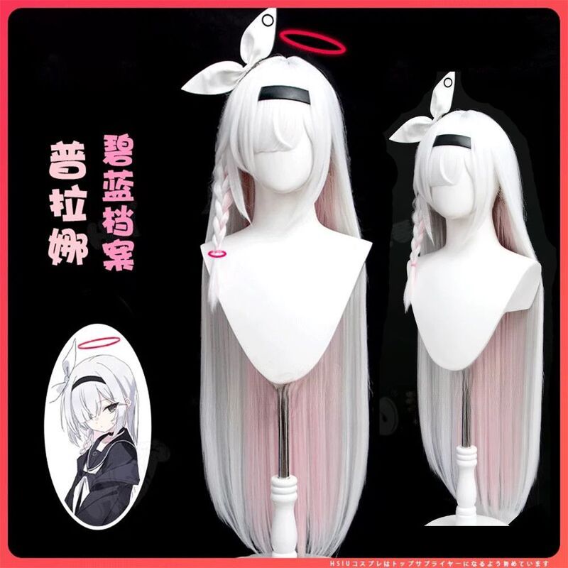 Manya Blue Archive Plana Cosplay Wig Black Arona Hairband Braid Style Halo Accessories Manya Blue Archive Plana Cosplay Wig Black Arona Hairband Braid Style Halo Accessories