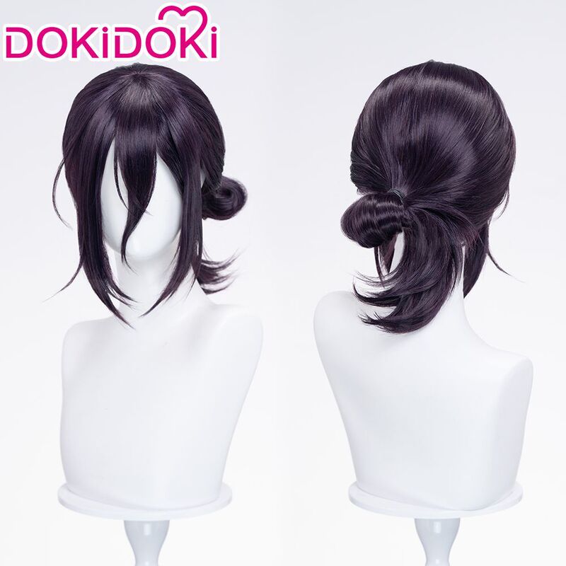 Dokidoki No Trimming Required Chainsaw Man Raisuke Cosplay Wig Purple 35cm Short Hair