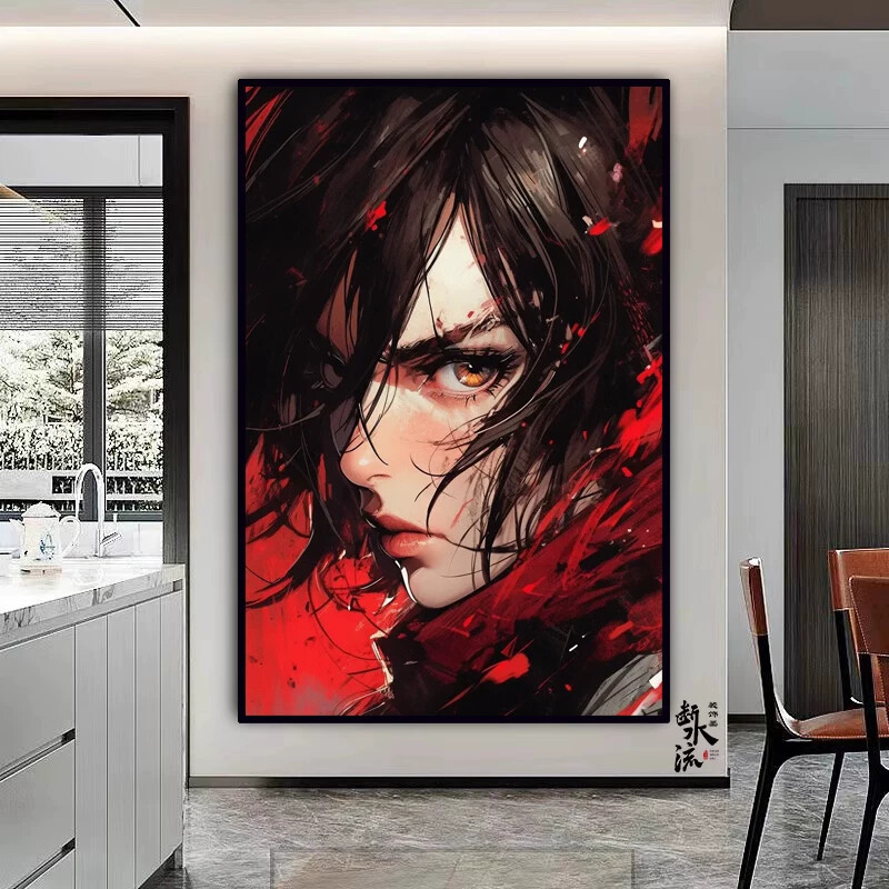 Attack on Titan Anime Poster Wall Art: the Retreating Dwarf, Wings of Freedom, Eren, Levi, Mikasa Decorative Painting