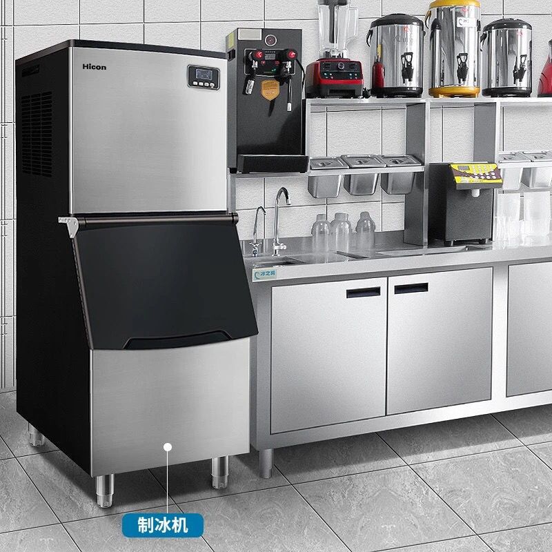 Hui Kang Ice Machine for Commercial Use in Milk Tea Shops, Bars, Large Restaurants, Hot Pot Restaurants, Fully Automatic Ice Cube Making Machine