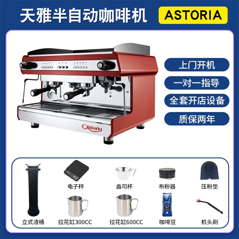 Astoria Dual-Head Coffee Machine Tanya Tianya Italian Original Imported Commercial Semi-Automatic Espresso Machine Lucky Coffee