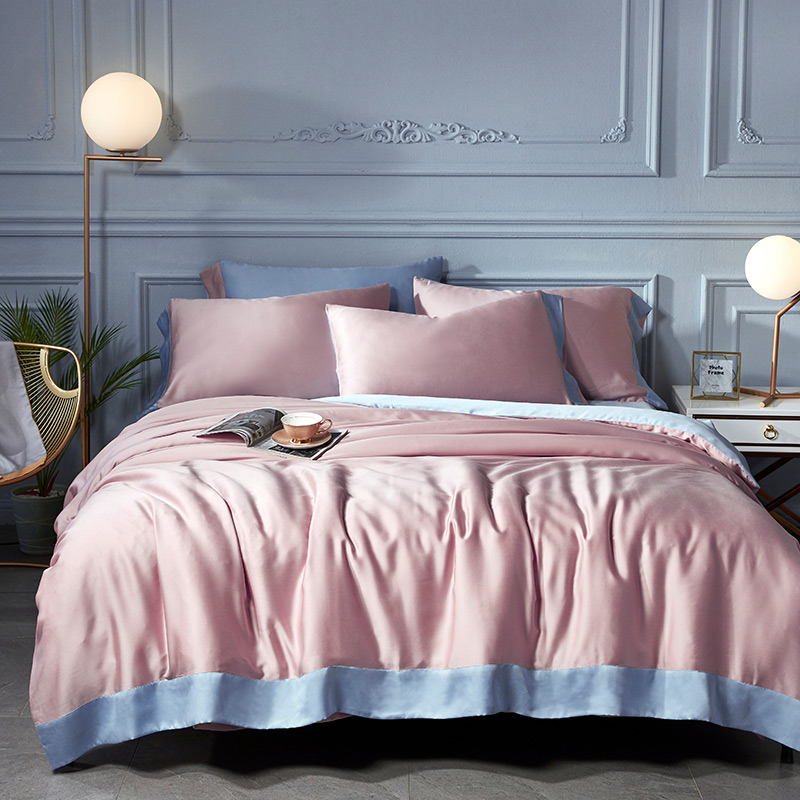 Flower banquet 80 heather four pieces of pure color double-sided European style minimalist bed with supplies European and American wind double bed sheet is covered