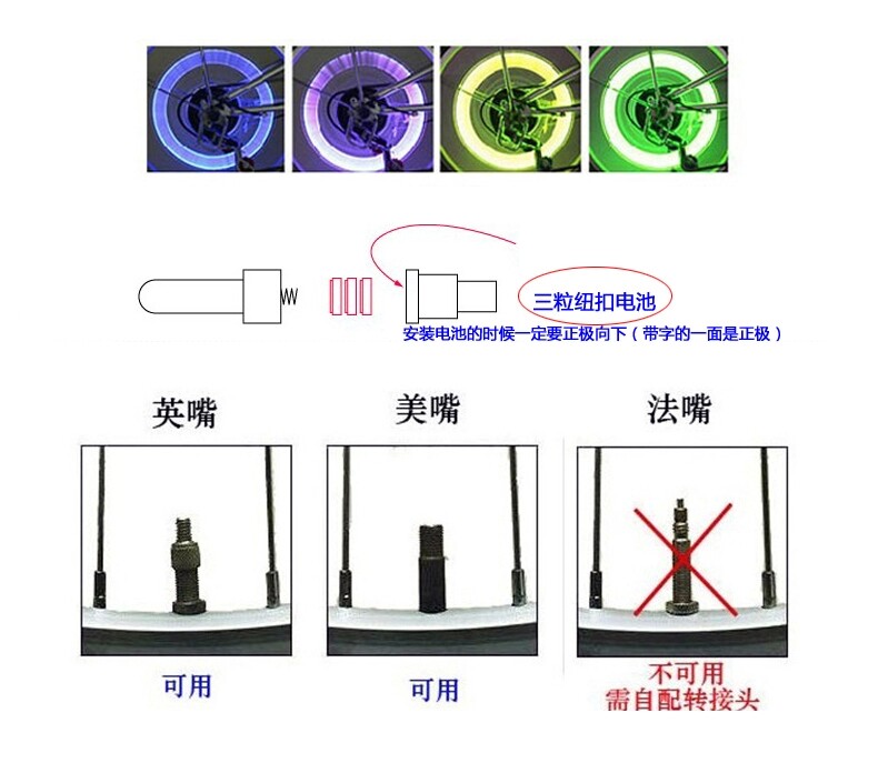Eclairage pour vélo SAHOO - feux de Valve - Ref 2404145 Image 12
