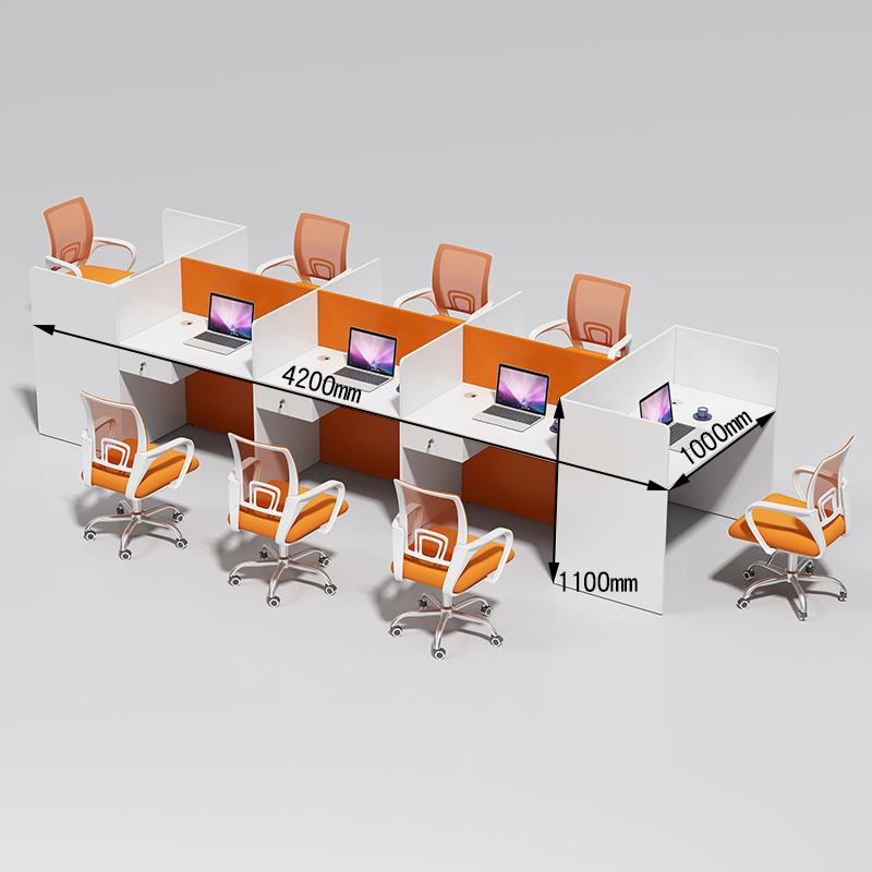 Six People Face To Face + 2 Sides (With Drawers)staff member desk Electric pin Operator Jam office Tables and chairs combination sale Station staff screen Small card seat