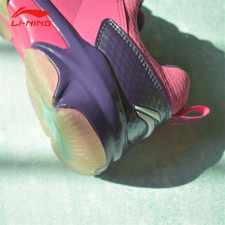 Giày cầu lông Li Ning Giày nữ âm thanh nổ thoáng khí AYZN006-1 da phù hợp ổn định hỗ trợ giày thể thao nữ - Giày cầu lông giầy cầu lông lining