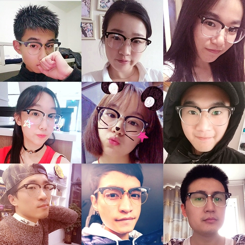 佐川 Слажевые очки с миопией рамки мужская тарелка с половиной рамки стойки ретро -ретро -мужчина мода мода новые глаза рама зеркало каркас женский прилив