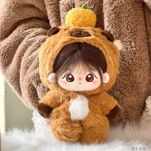 Хлопковая плюшевая кукла с капюшоном для одевания, 20см, детская одежда