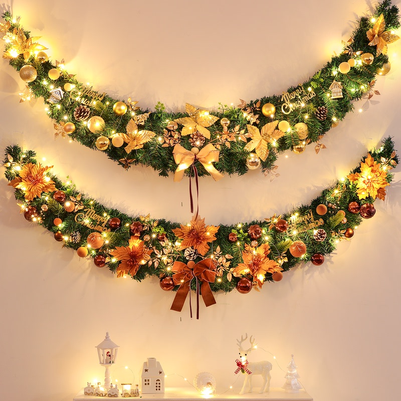 Decorations Christmas Rattan Christmas Ornaments Shop Mall Scene Layout Atmosphere Door Decoration Photo Props
