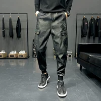 Весенние камуфляжные трендовые штаны, увеличенная толщина, в корейском стиле, свободный прямой крой