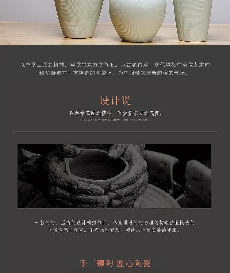 Jingdezhen ceramics vase white sitting room porch place simulation flower arrangement craft suits for Chinese study