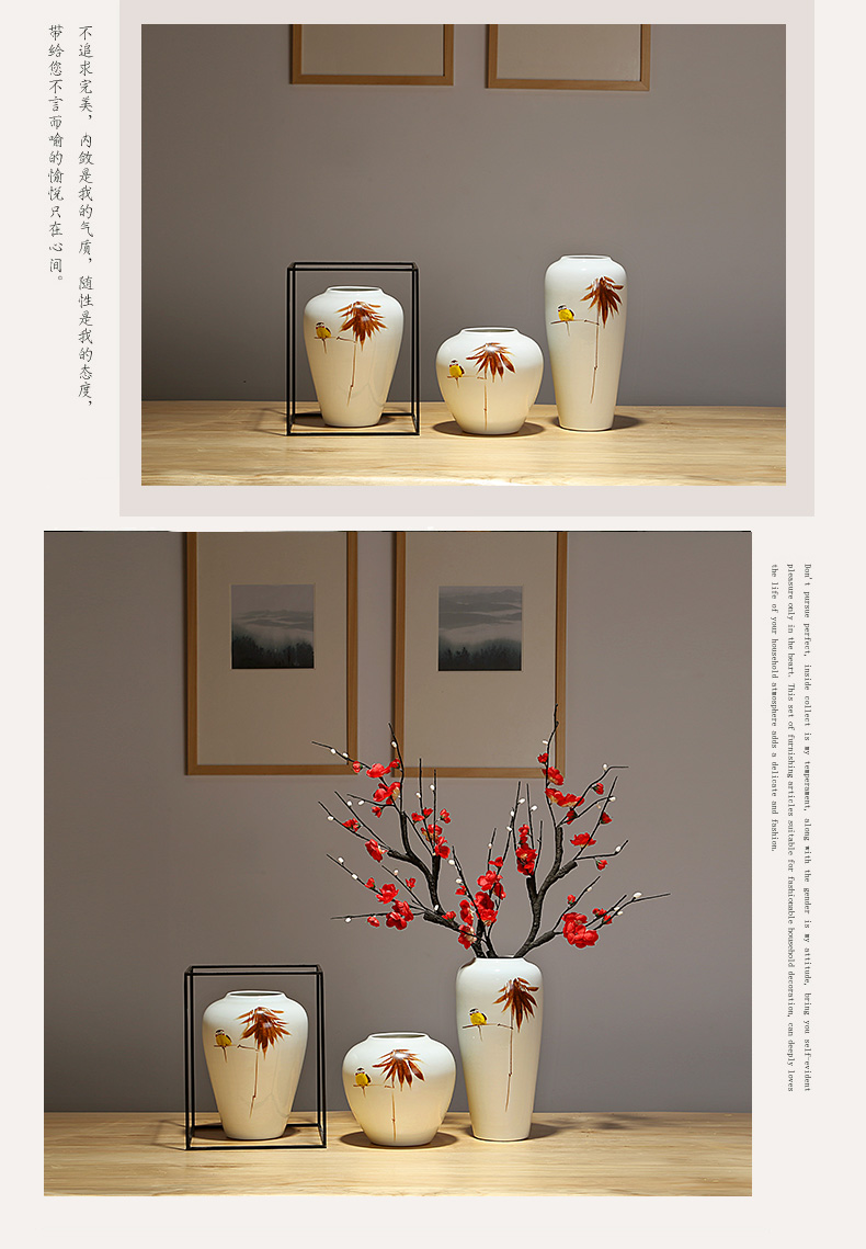 Jingdezhen ceramics vases, new Chinese style decorations furnishing articles sitting room porch dried flowers flower arrangement home outfit