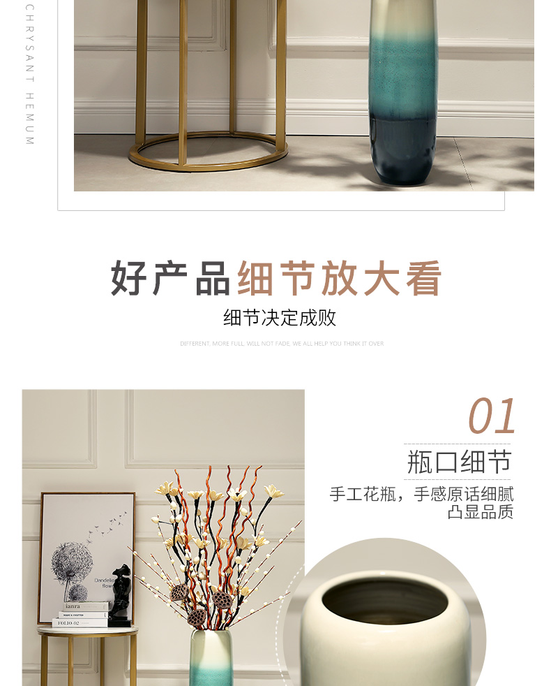 Jingdezhen European large ground vases, I and contracted sitting room study ceramic flower arranging flower, adornment is placed