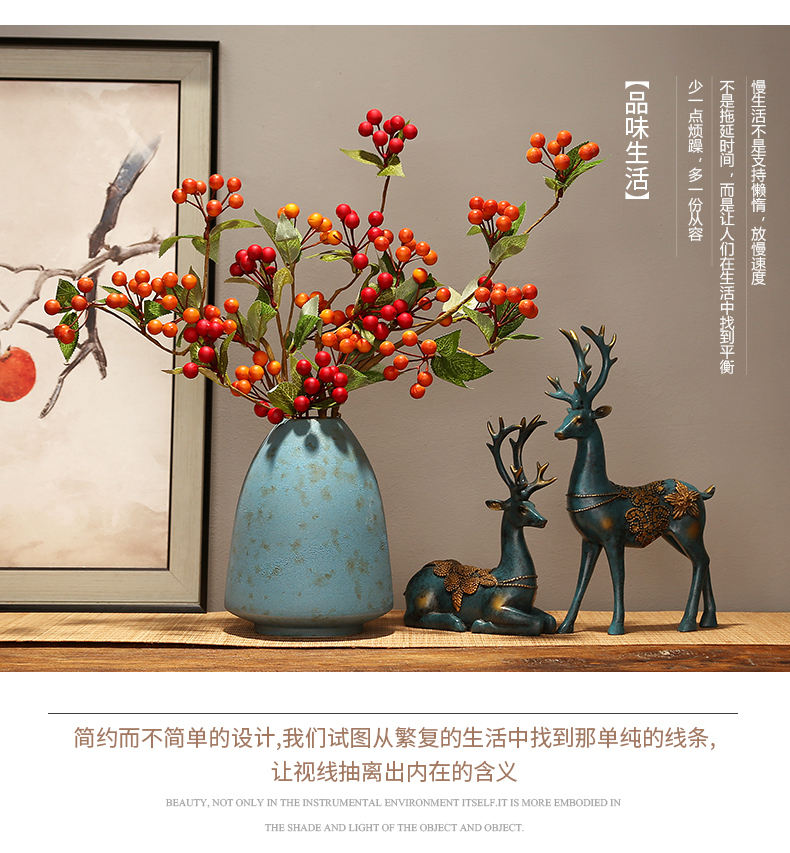 Jingdezhen ceramic vases, dried flower arranging flowers adornment zen to restore ancient ways of new Chinese style household TV ark, porch decoration