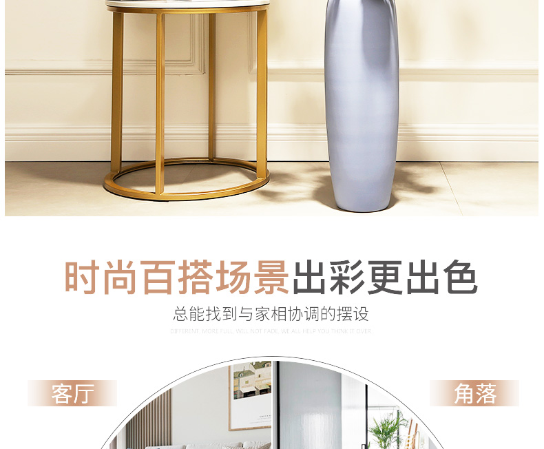 The New Chinese zen large ground vase household study simulation ceramics from dried flowers flower arrangement sitting room porch place