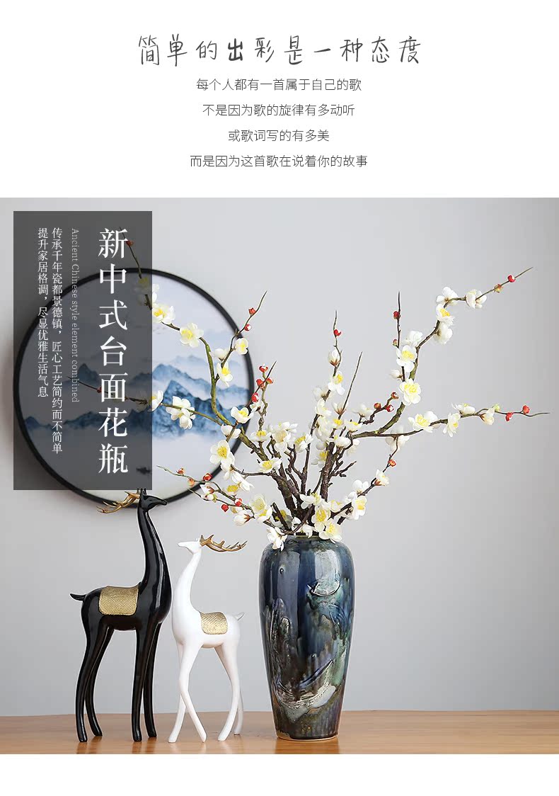 I and contracted sitting room furniture originality Nordic vase dried flower adornment furnishing articles table ceramic porcelain decoration in the study