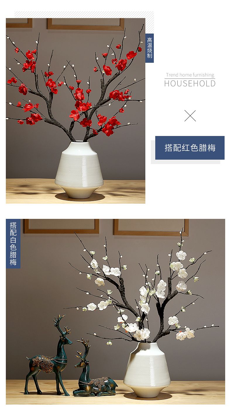 Jingdezhen ceramic dry flower vase furnishing articles table sitting room adornment creative decoration television wine home arranging flowers