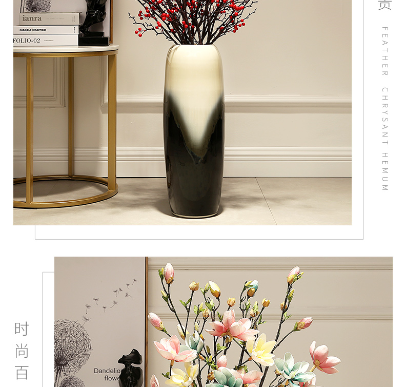 Jingdezhen ceramic vase landing TV wall in the sitting room decorative dried flower arranging flowers furnishing articles European - style decorative vase