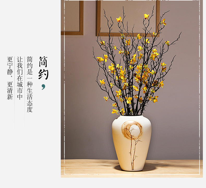 Jingdezhen ceramic porcelain vases contracted creative flower arranging dried flowers sitting room is the study of new Chinese style porch place decoration