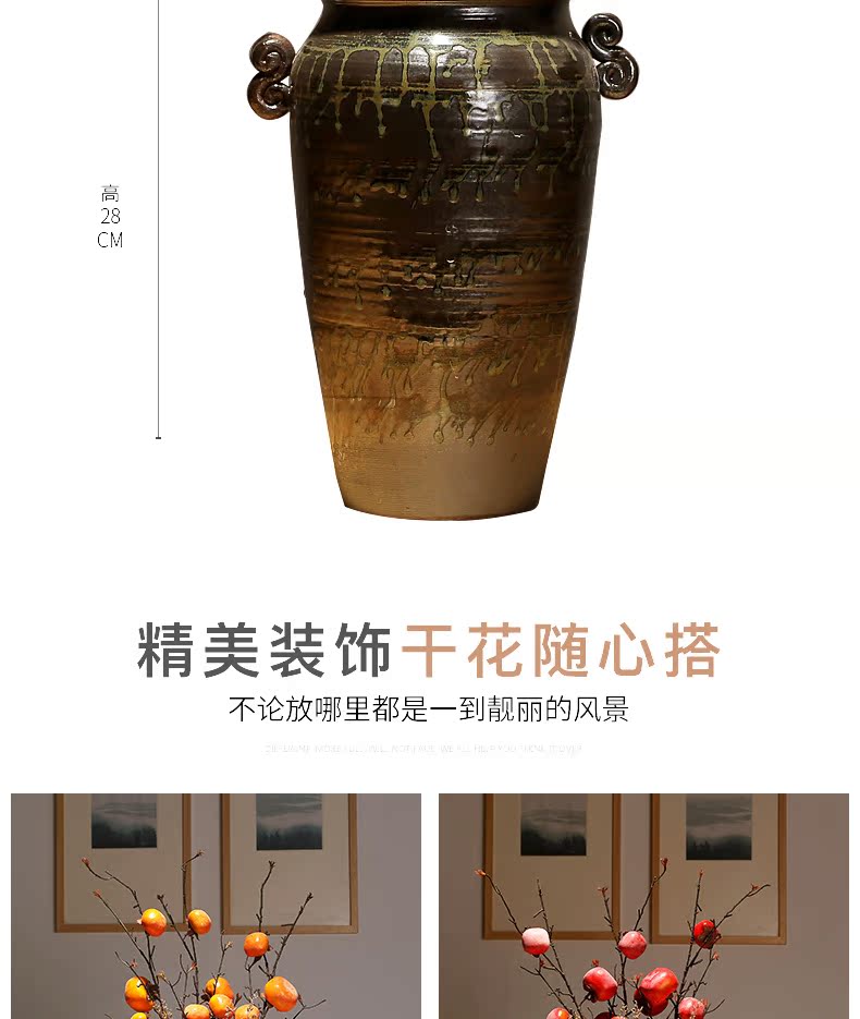 Modern classical jingdezhen ceramics vase sitting room porch dried flower flower arranging Chinese simulation flower adornment ornament