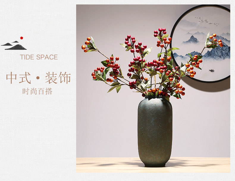 Jingdezhen crafts dried flower vase modern creative living room TV cabinet decoration of Chinese style porch ceramic vase