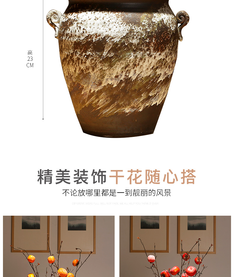 Jingdezhen ceramics dried flower vase household living room TV ark, simulation flower decoration ideas of new Chinese style decoration