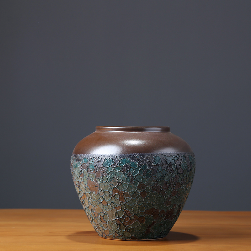 Jingdezhen ceramic vase modern checking crafts decoration home sitting room porch TV ark adornment furnishing articles