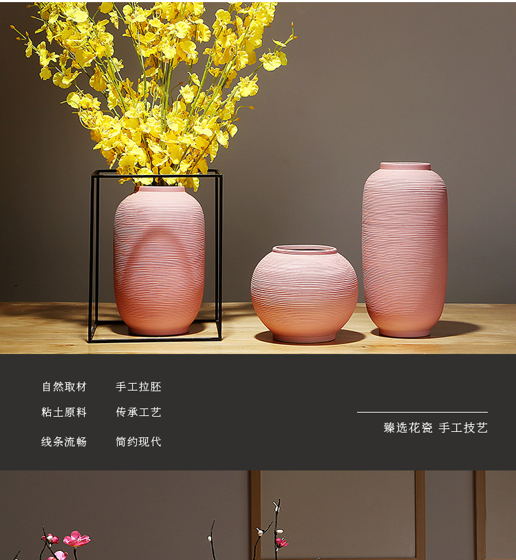 Jingdezhen ceramics by hand vase modern new Chinese style home sitting room porch household dry flower arranging flowers is placed