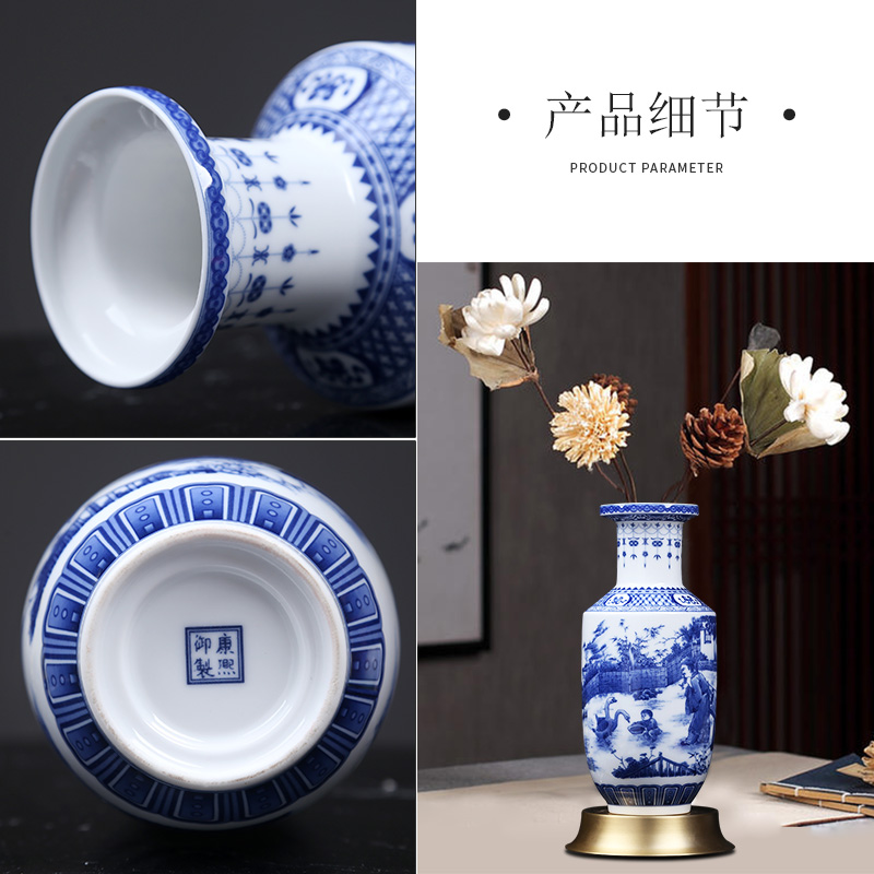 Jingdezhen blue and white vase furnishing articles ceramics from I and contracted sitting room porch of Chinese style household vase decorated by hand