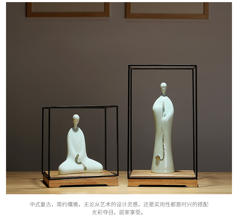 The New Chinese zen Buddhism ceramic creative Buddha sitting room porch teahouse office furnishing articles household decorative furnishing articles