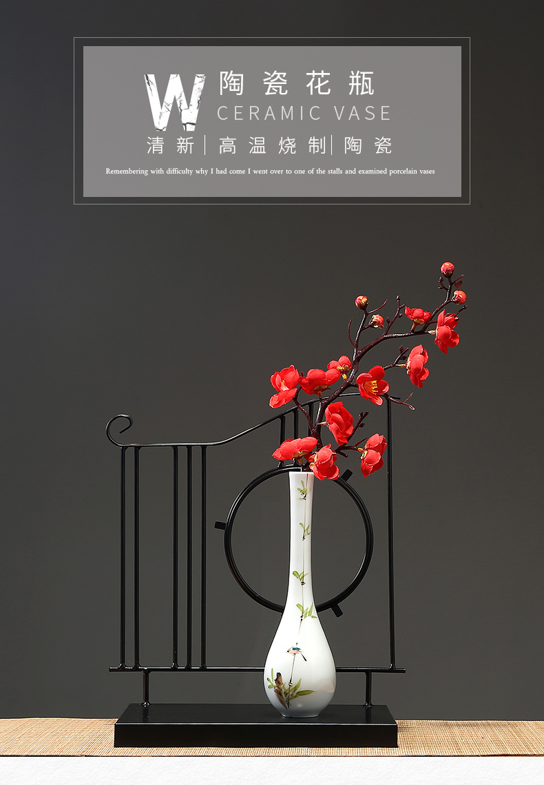 Jingdezhen ceramic vases, ceramic vases, flower arrangement sitting room porch decoration home decoration furnishing articles pottery flower