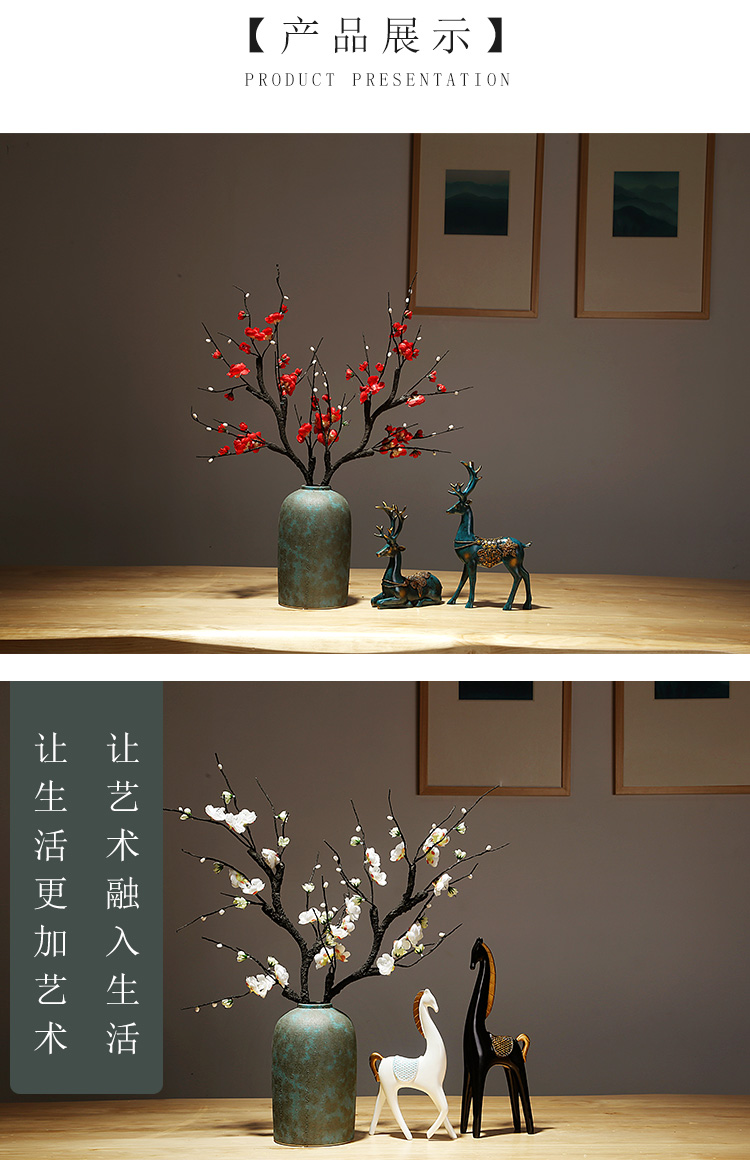 Jingdezhen ceramics vase manual creative sitting room porch study of new Chinese style furnishing articles flower decorations