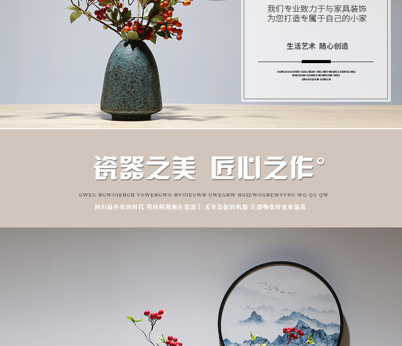 The New Chinese zen furnishing articles pottery vase combination of jingdezhen ceramic vases, mesa flower arranging flower implement sitting room adornment