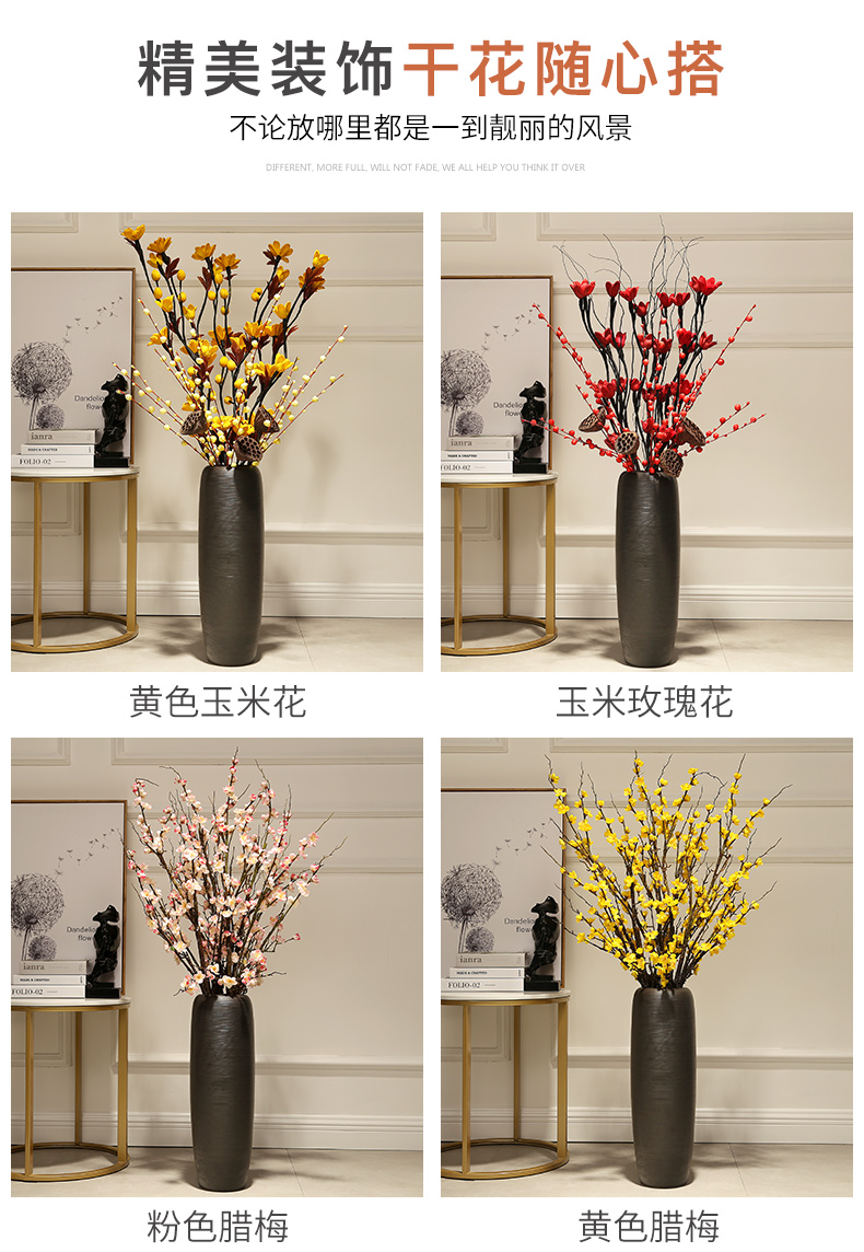 Jingdezhen ceramic large vase landed Chinese penjing home sitting room dry flower arranging flowers adornment porcelain decoration