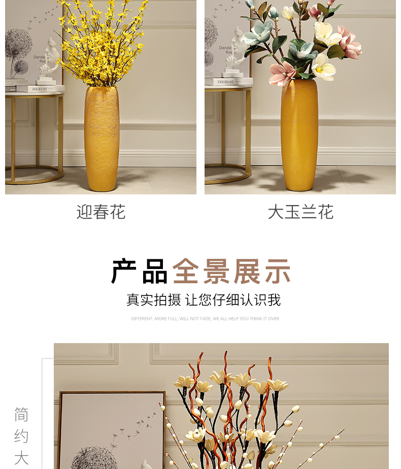 Jingdezhen European art ceramic vases, furnishing articles decorations dried flowers large ground vase household living room decoration