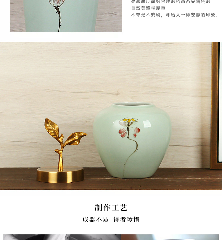 Jingdezhen ceramics craft vase, I and contracted the new Chinese style household dry flower arranging flowers sitting room adornment is placed