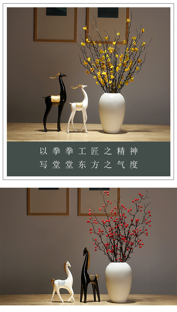 Jingdezhen vase craft ceramics new Chinese style living room porch decoration flower arranging dried flower creative handicraft furnishing articles