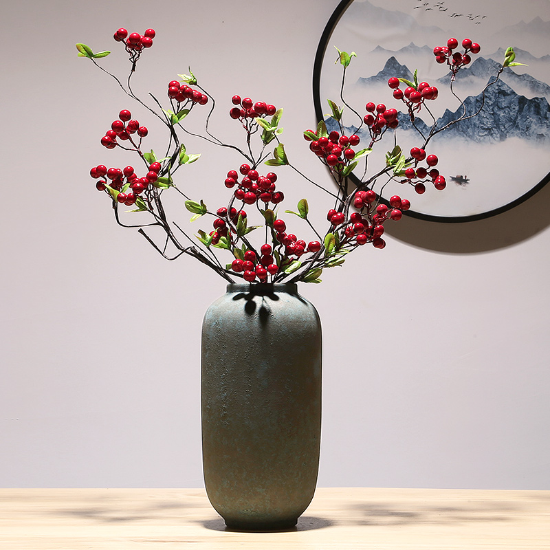 Jingdezhen crafts dried flower vase modern creative living room TV cabinet decoration of Chinese style porch ceramic vase
