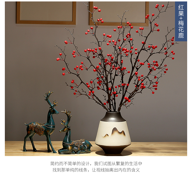 Jingdezhen ceramic vases, dry flower is placed sitting room table, TV ark, creative flower implement new Chinese style decoration flower arrangement