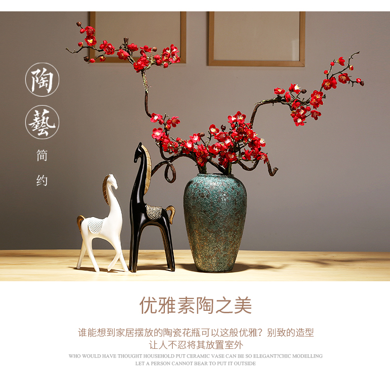 Jingdezhen modern new Chinese checking porcelain ceramic vase TV ark, sitting room porch home furnishing articles