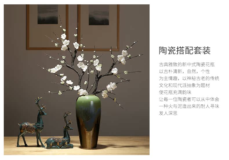 New Chinese style is contracted vase dried flowers decorative home furnishing articles sitting room flower arranging simulation ceramics decoration