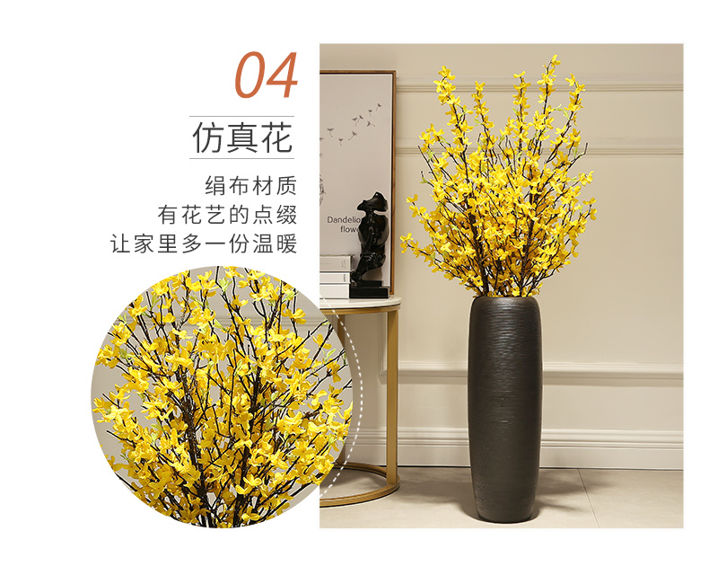 Jingdezhen ceramic large vase landed Chinese penjing home sitting room dry flower arranging flowers adornment porcelain decoration