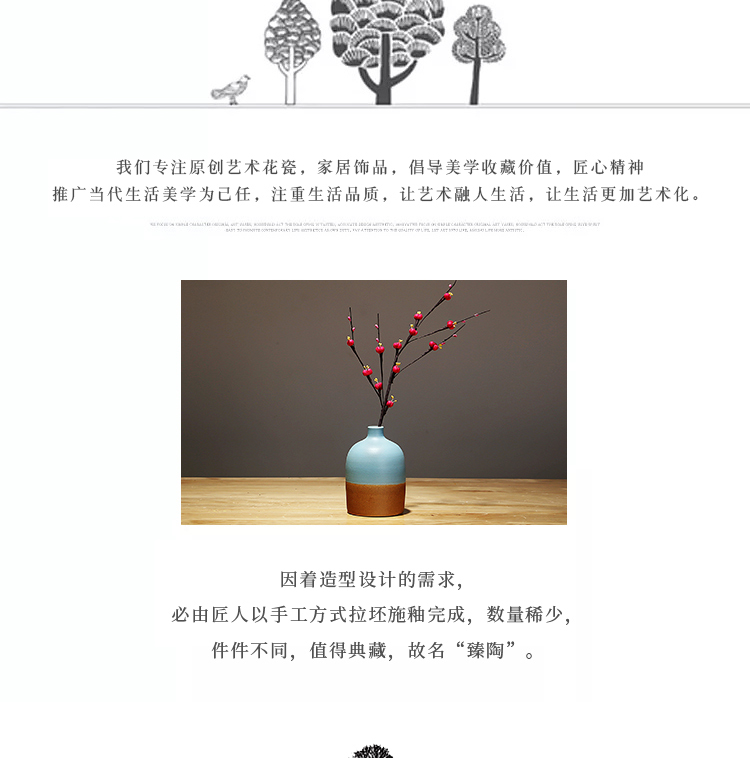 Jingdezhen ceramics craft vase, I and contracted sitting room porch flower arrangement of Chinese style household adornment furnishing articles