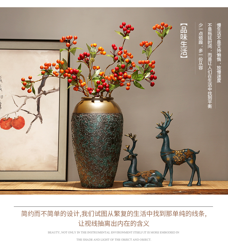 Modern classical simulation flower place jingdezhen ceramics vase zen new Chinese style household adornment ornament